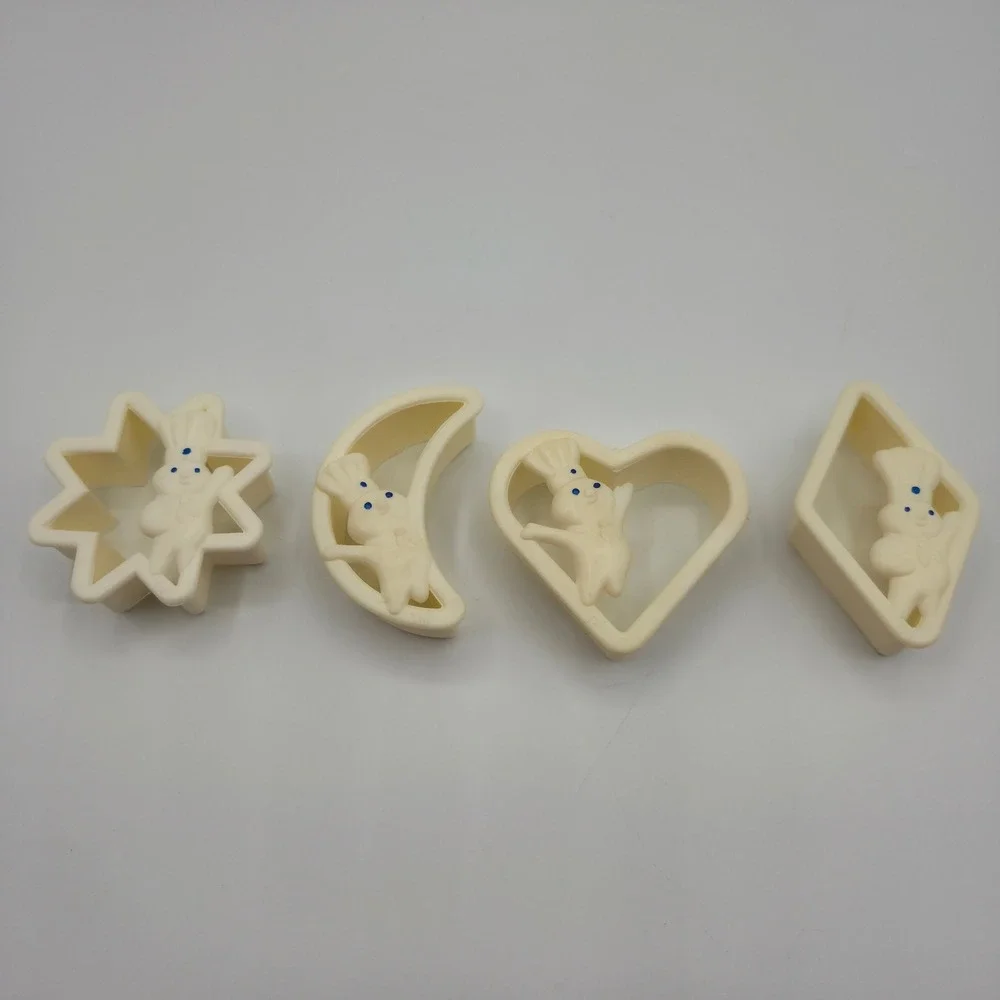 Vintage 70's Pillsbury Doughboy Cookie Cutters give away Star Moon Heart Diamond